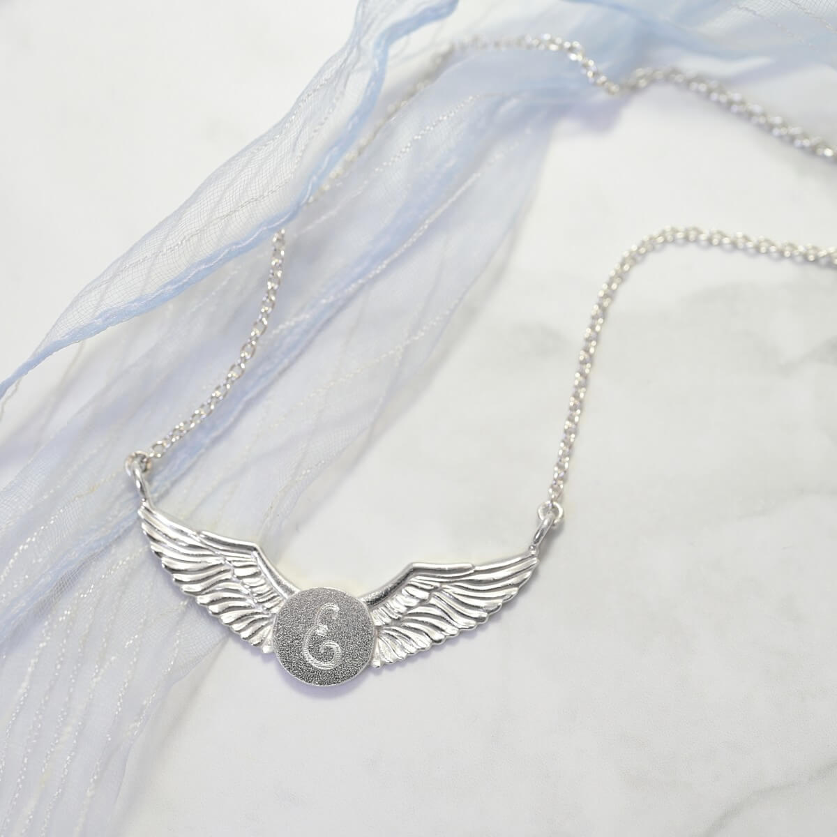 Engelflügel Halskette mit Gravur